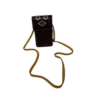 Sundance NWT Brown Leather Handmade Studded Western Crossbody Purse